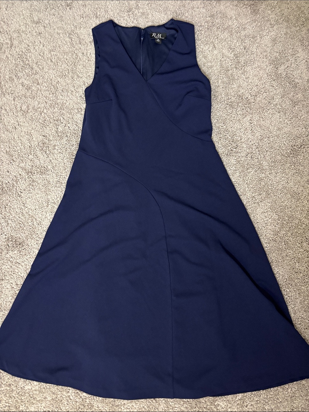 Navy Sleeveless A-Line Dress